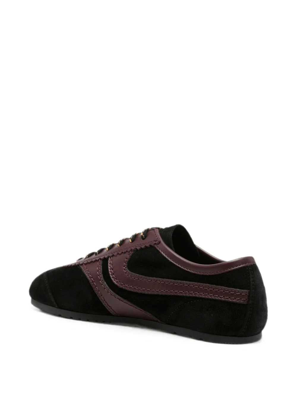 Dries Van Noten Women Black Panelled Leather Sneakers DRIES VAN NOTEN