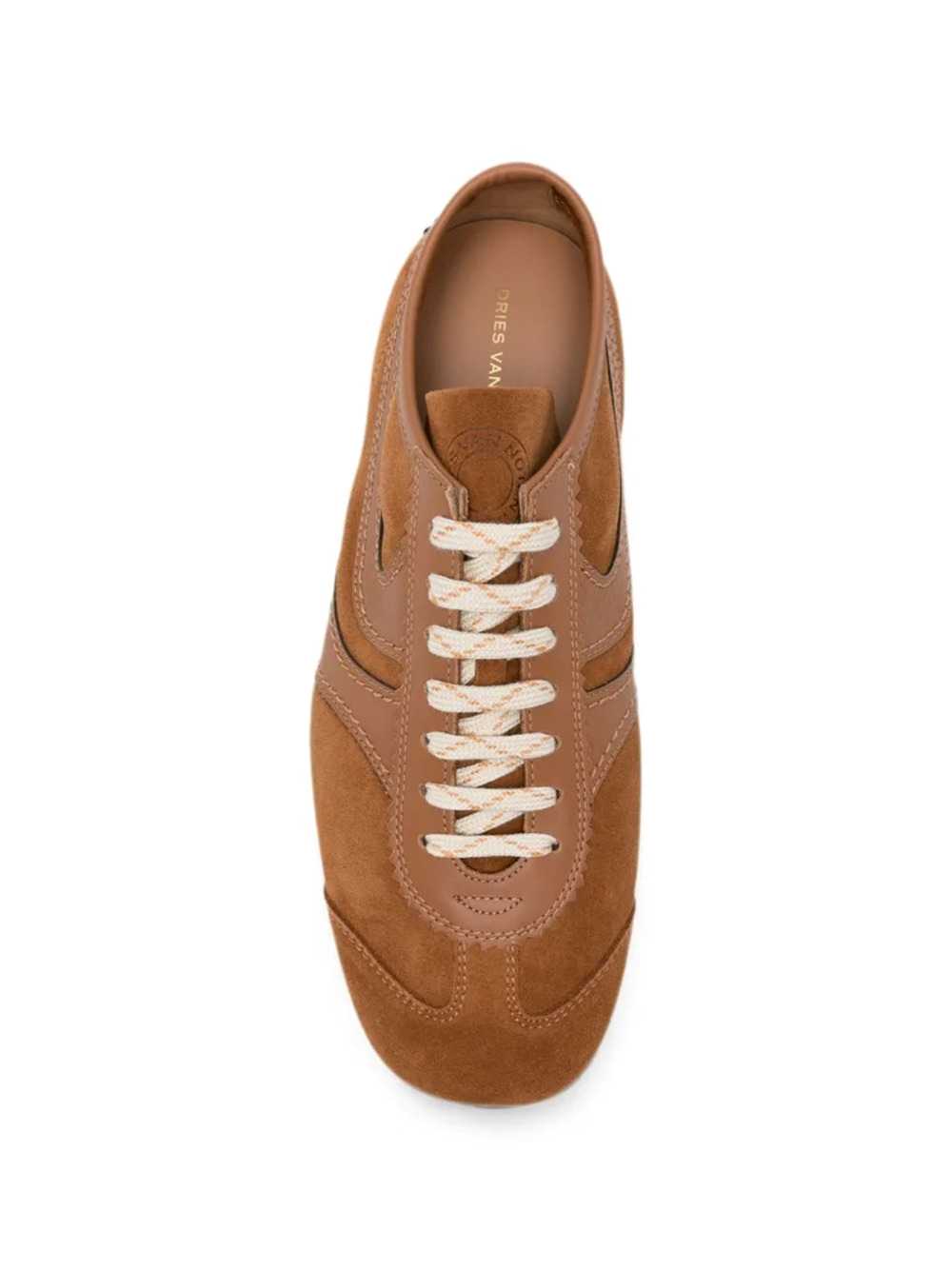Dries Van Noten Men Dries Van Noten Men`S Sneakers In Tan Suede Calfskin, Featuring A Low-Top Silhouette, Lace-Up Closure, And Flat Sole. DRIES VAN NOTEN