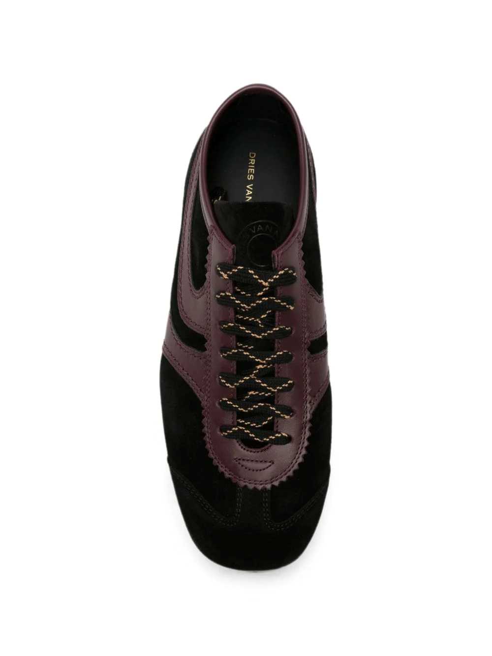 Dries Van Noten Men Black Panelled Leather Sneakers DRIES VAN NOTEN