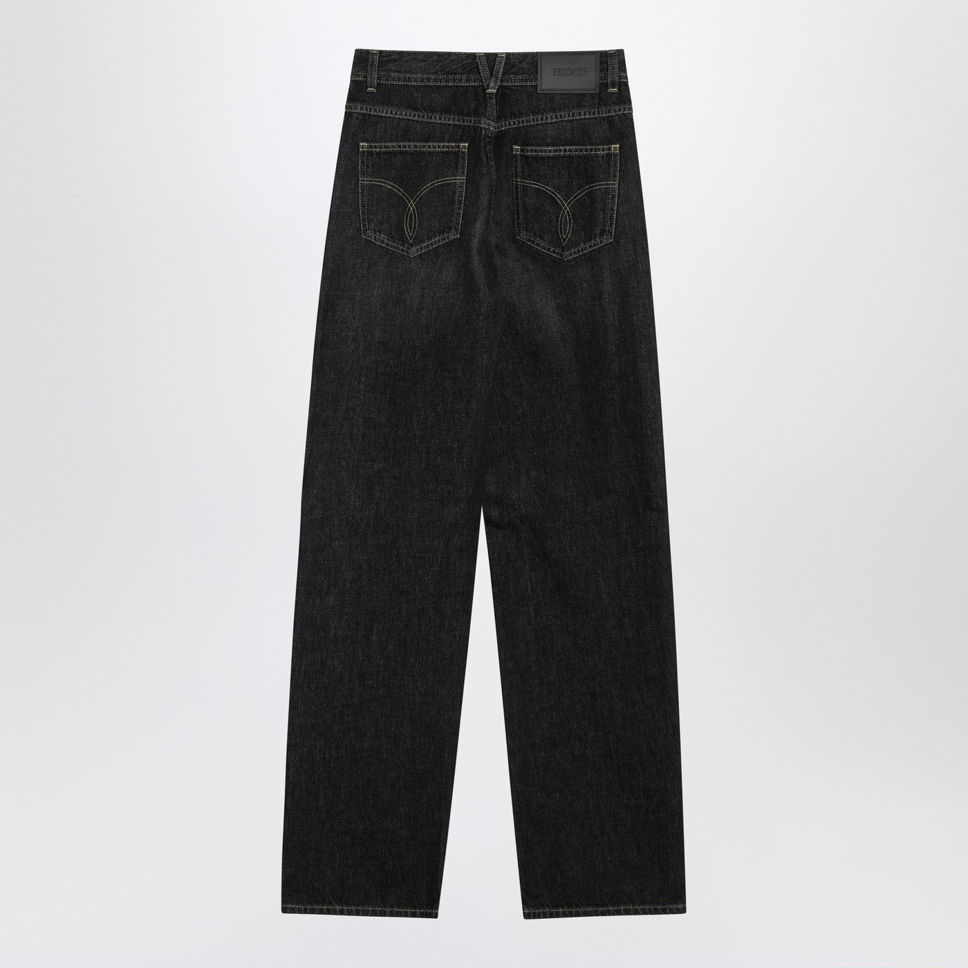 Versace Black Jeans With Studs And Crystals Women VERSACE