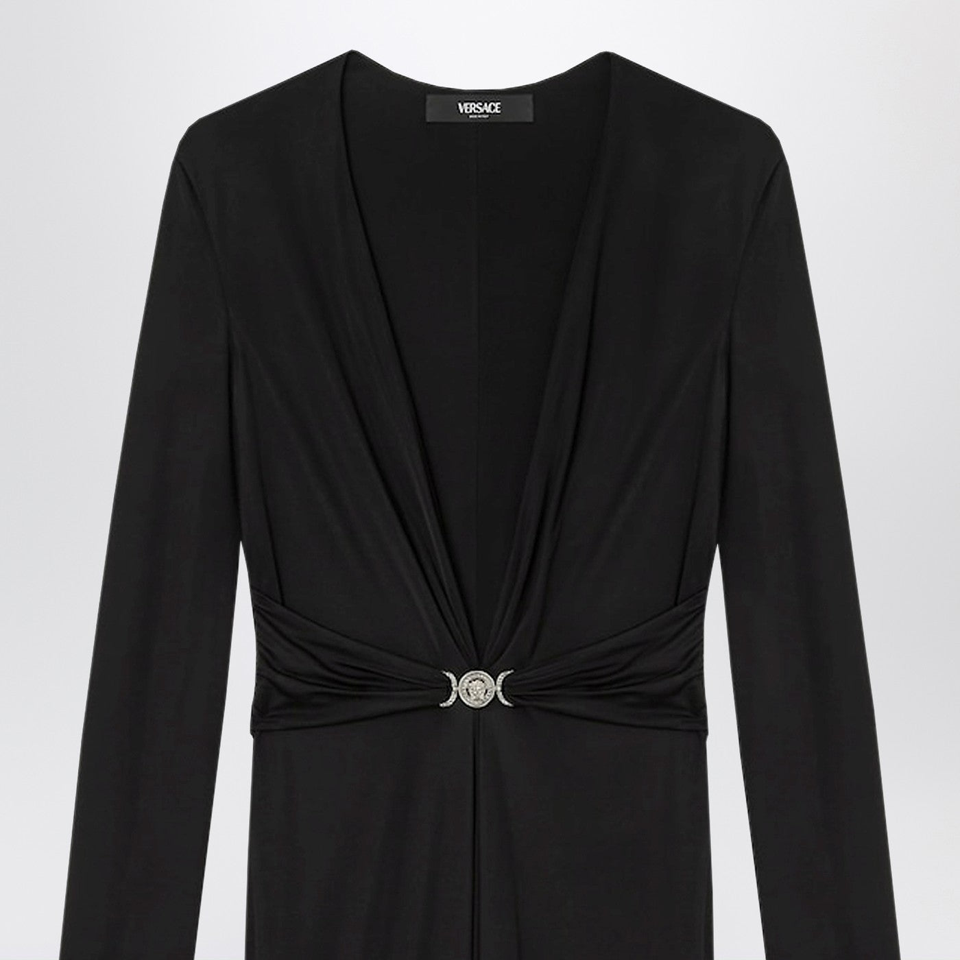 Versace Black Viscose Jersey Midi Dress Women VERSACE