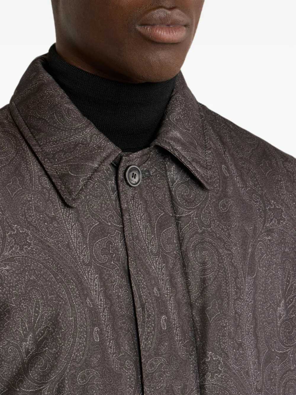 Etro Men Padded Raincoat With Arnica Motif ETRO