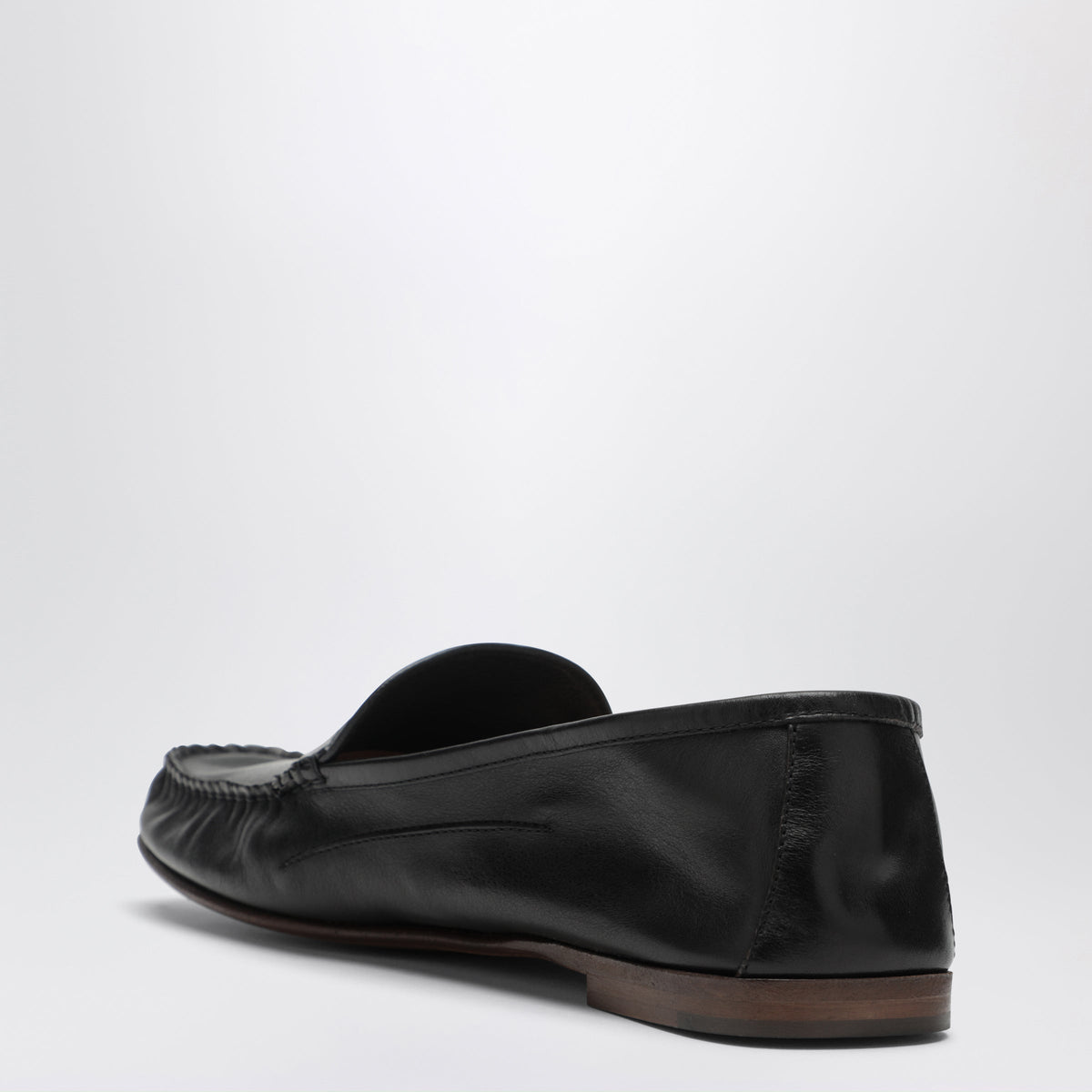 Versace Black Guanto Loafers In Calf Leather Men VERSACE
