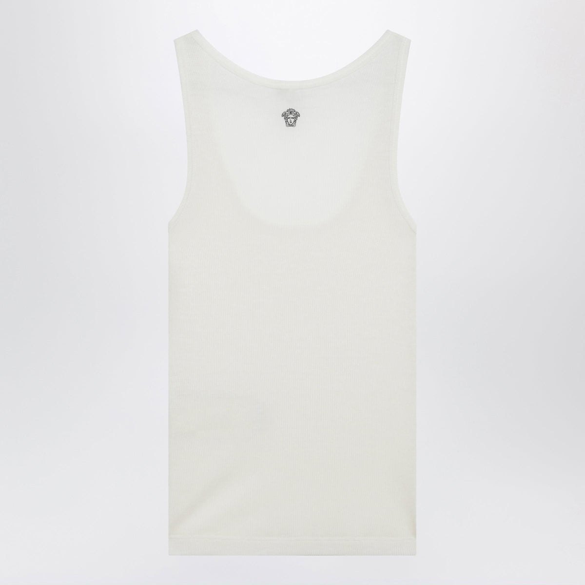 Versace Cream Wool Tank Top With Logo Embroidery Women VERSACE