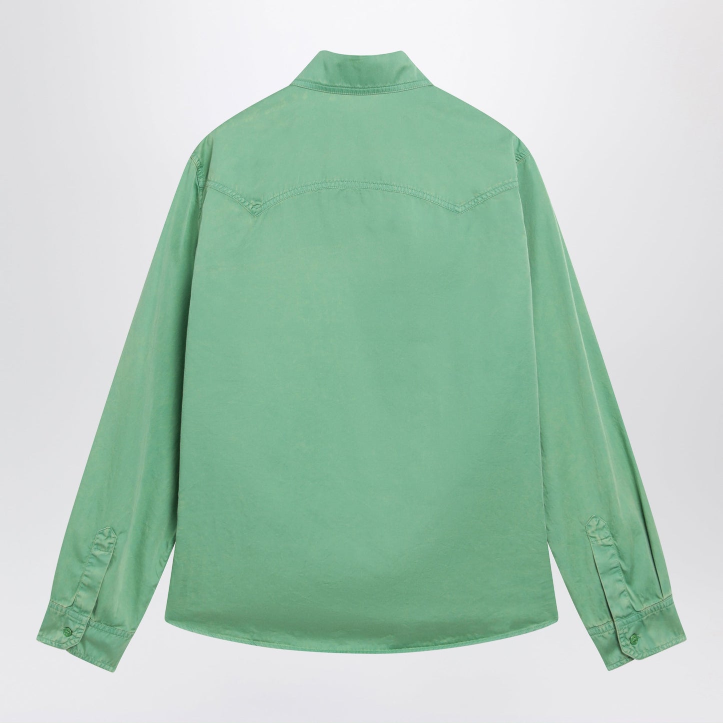 Versace Green Cotton Shirt Men VERSACE