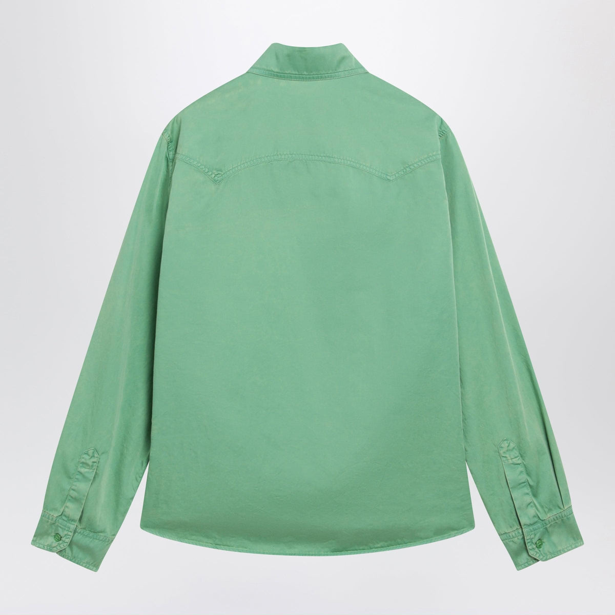 Versace Green Cotton Shirt Men VERSACE