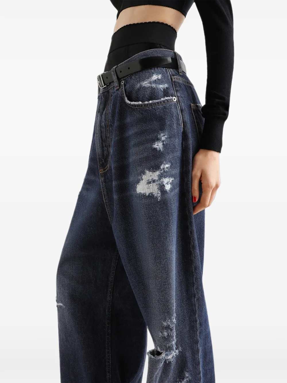 Dolce & Gabbana Women Distressed-Effect Denim Trousers DOLCE & GABBANA
