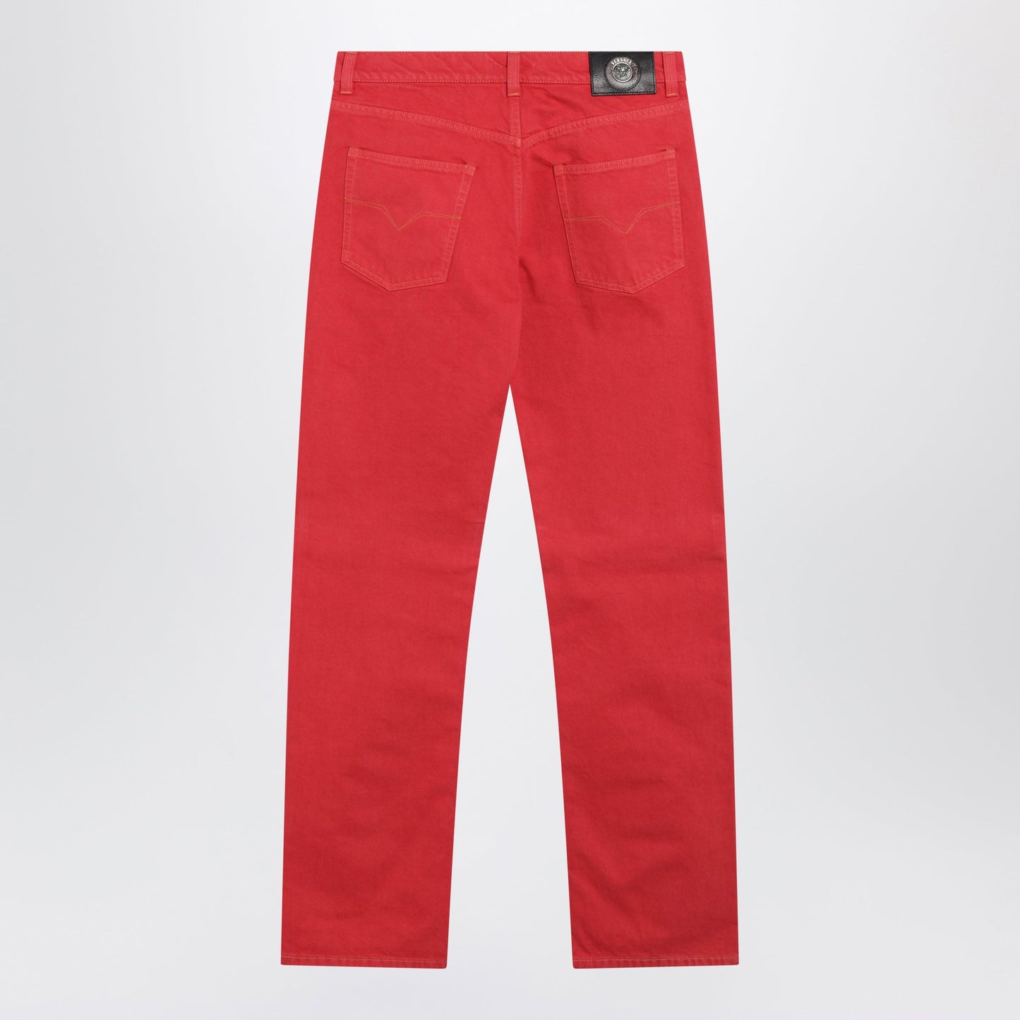 Versace Straight-Leg Cotton Denim Jeans In Red Men VERSACE