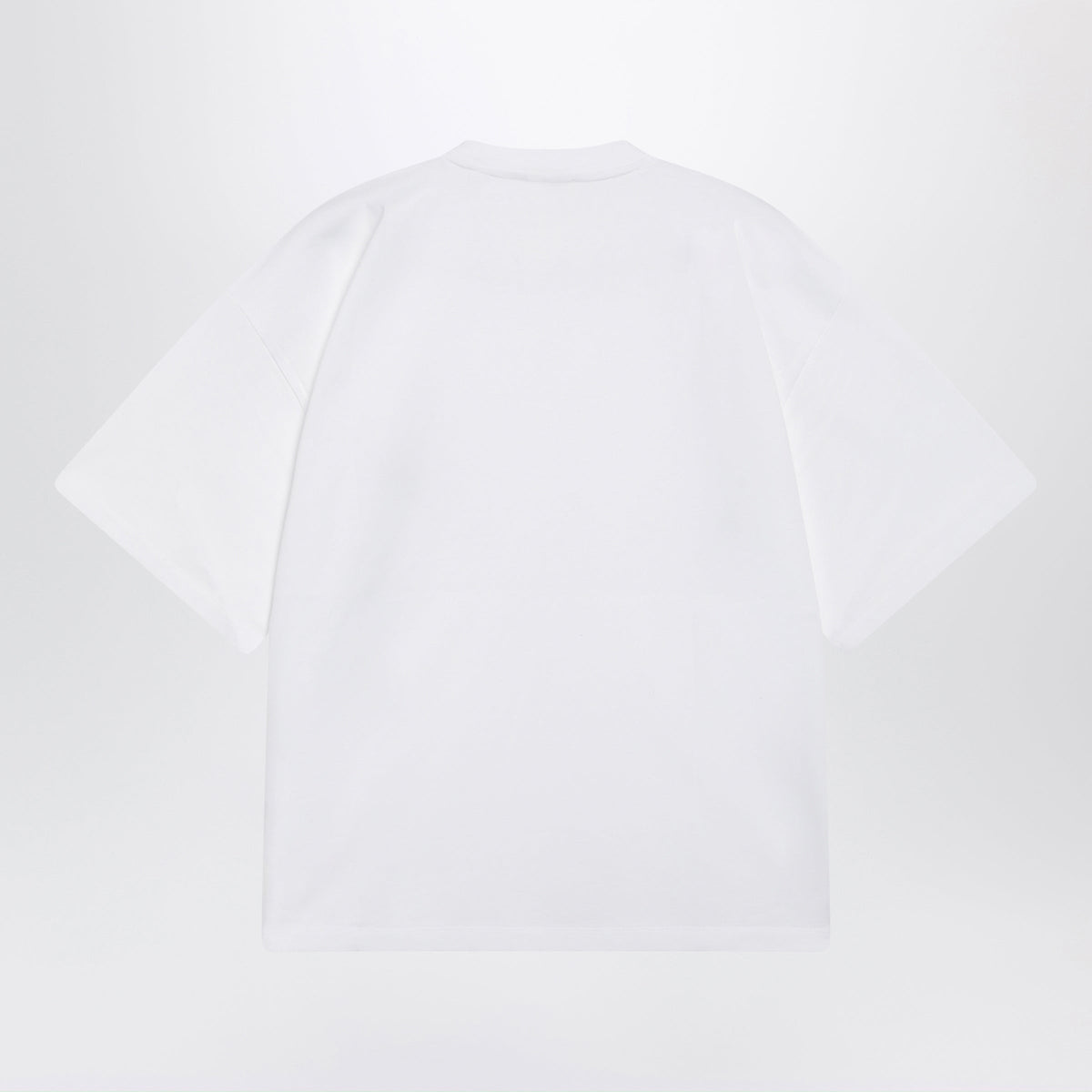 Versace White Cotton Jersey T-Shirt With Medusa Embroidery Men VERSACE