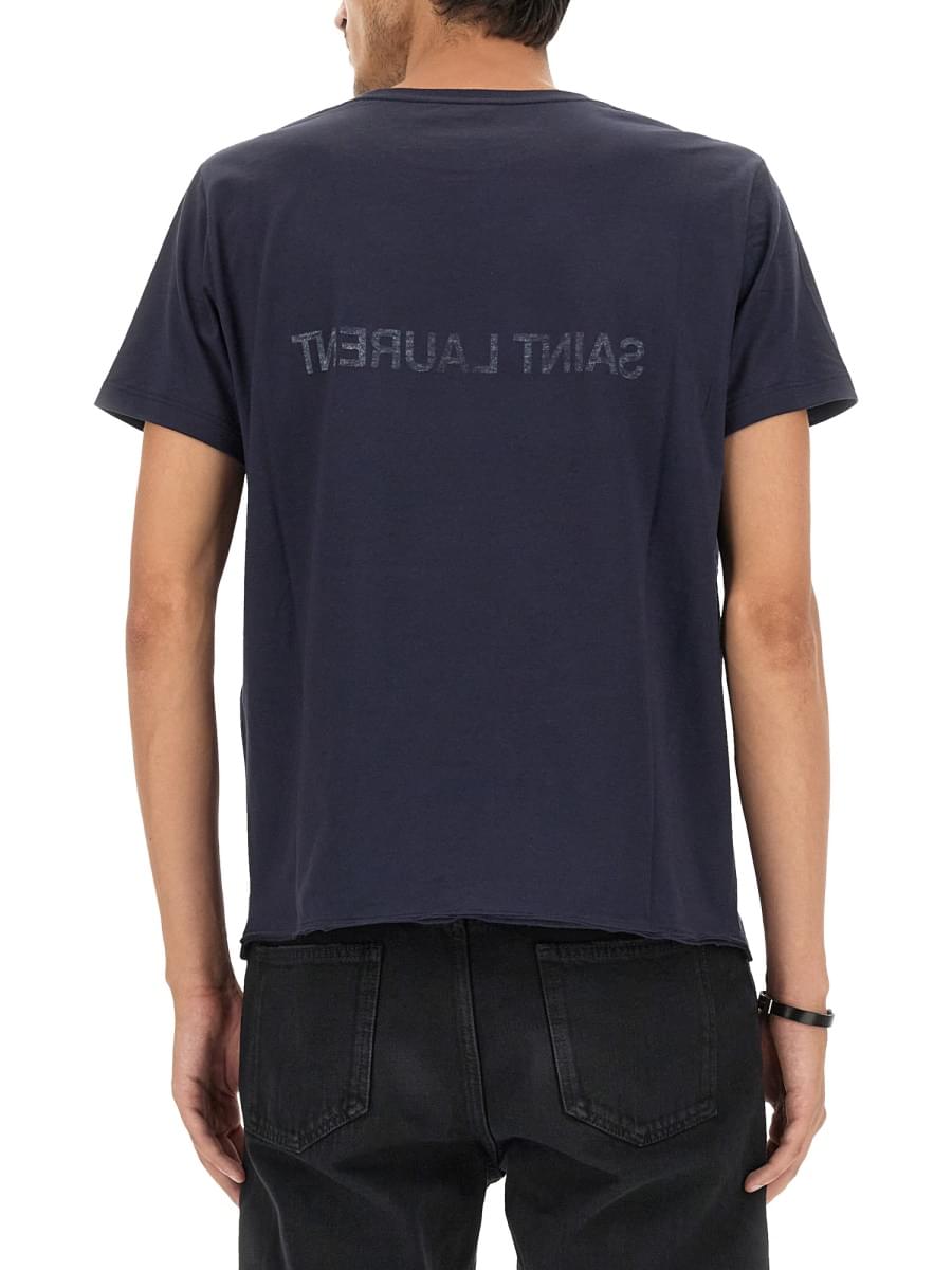Saint Laurent Men Inverted Logo T-Shirt SAINT LAURENT