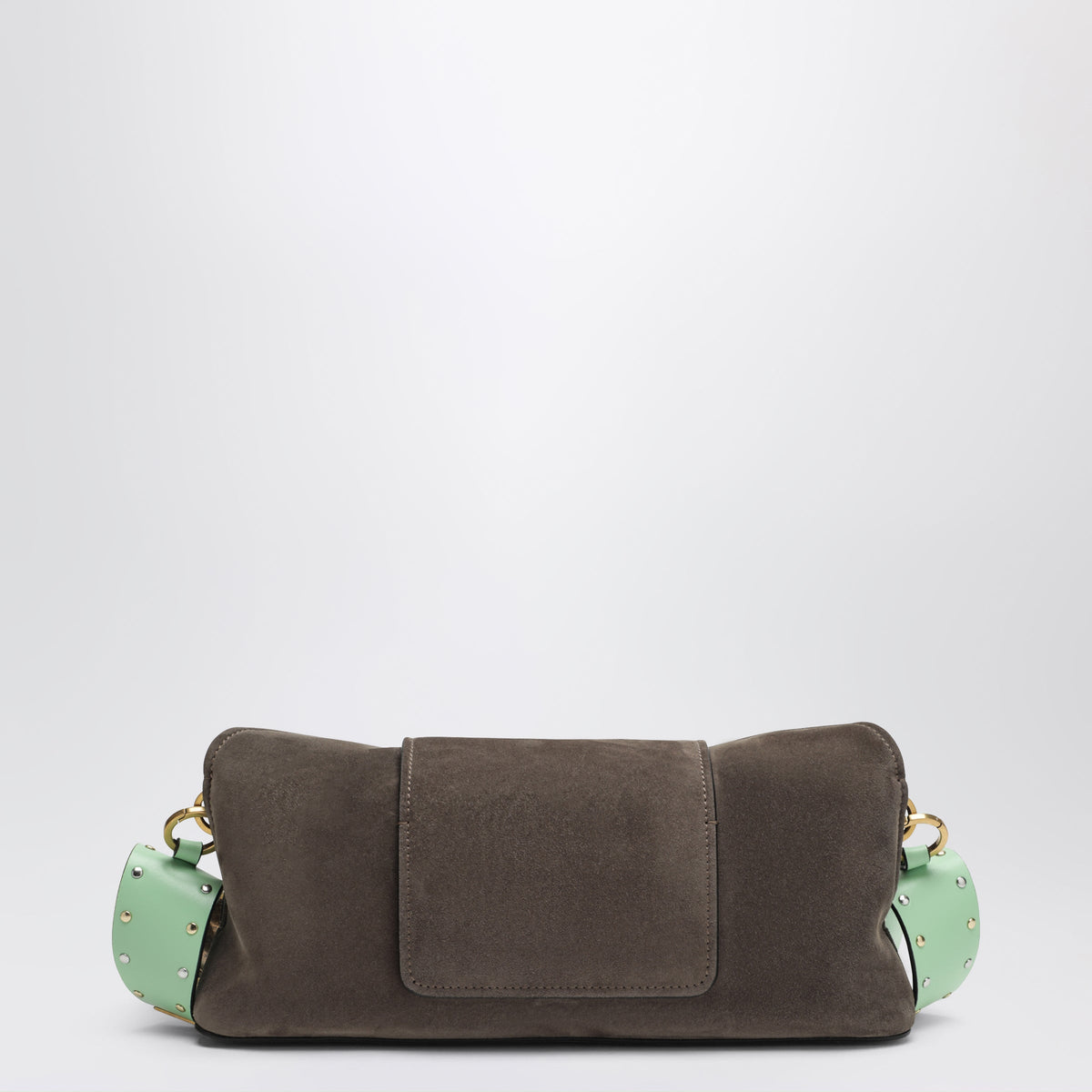 Versace Vivian Pouch In Taupe/Mint Suede Women VERSACE