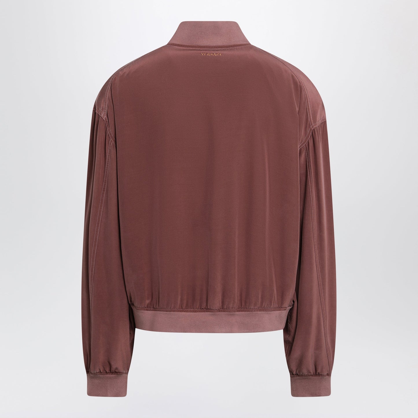 Versace Aubergine Silk Bomber Jacket Men VERSACE