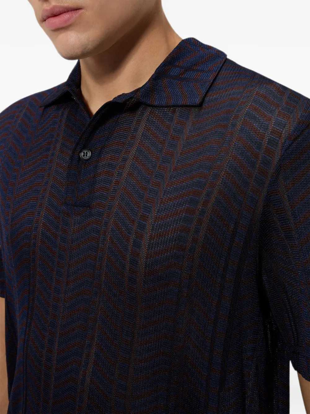 Missoni Men Viscose And Cotton Polo Shirt With A Greek Key Pattern. MISSONI