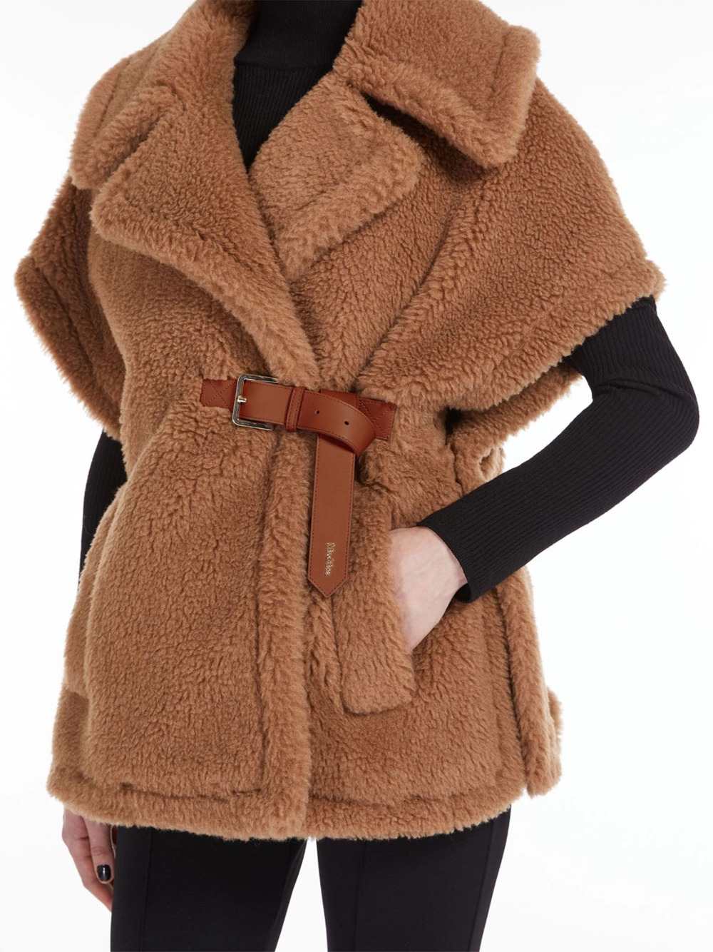 Max Mara Women Camel-Hair Teddy Fabric Cape MAX MARA