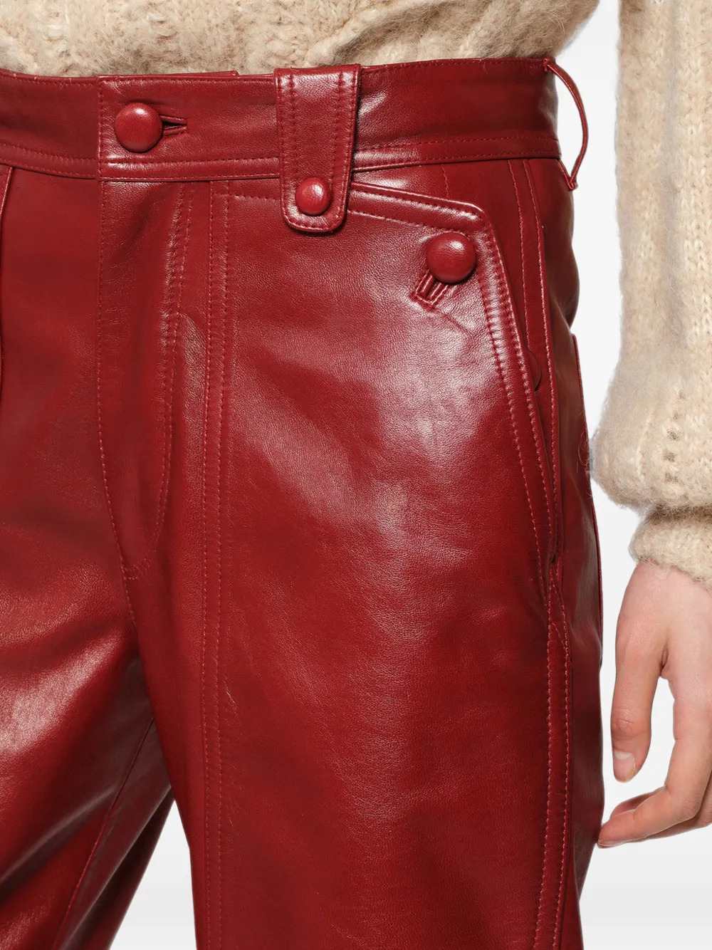 Marant Women Valka Leather Trousers ISABEL MARANT