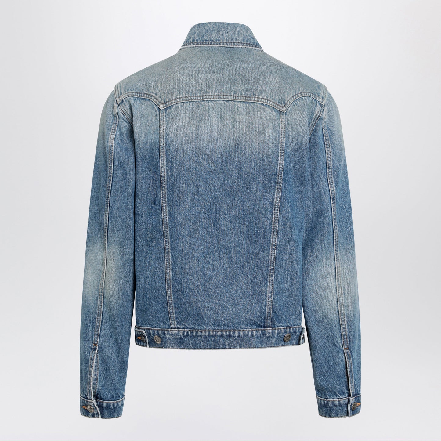 Versace Medium Blue Stonewashed Denim Jacket Men VERSACE