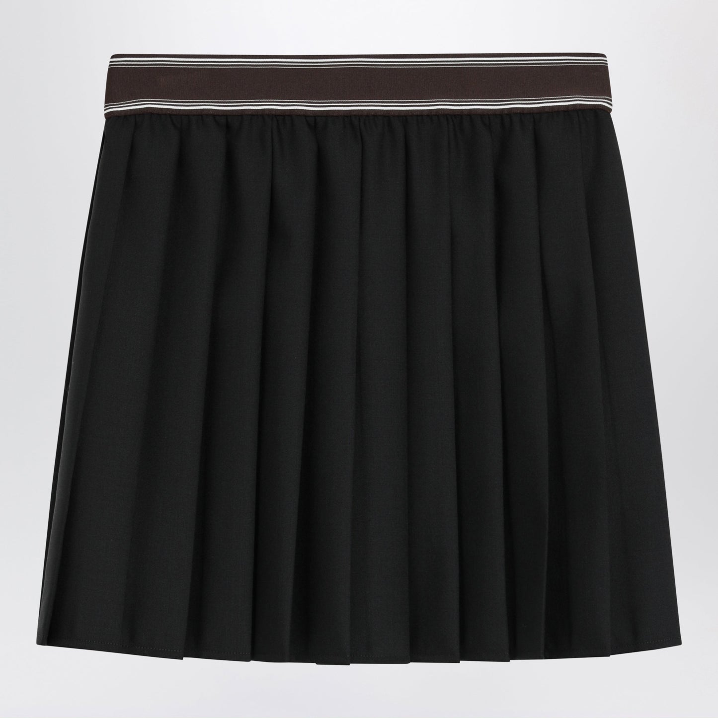 Versace Black Wool And Mohair Pleated Mini Skirt Women VERSACE
