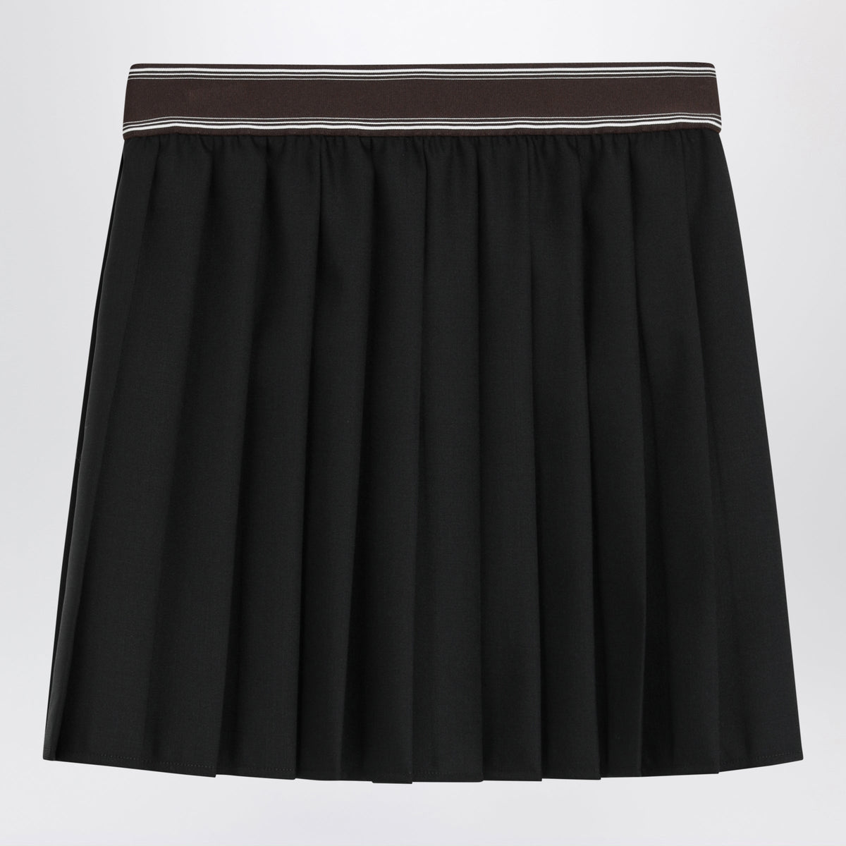 Versace Black Wool And Mohair Pleated Mini Skirt Women VERSACE