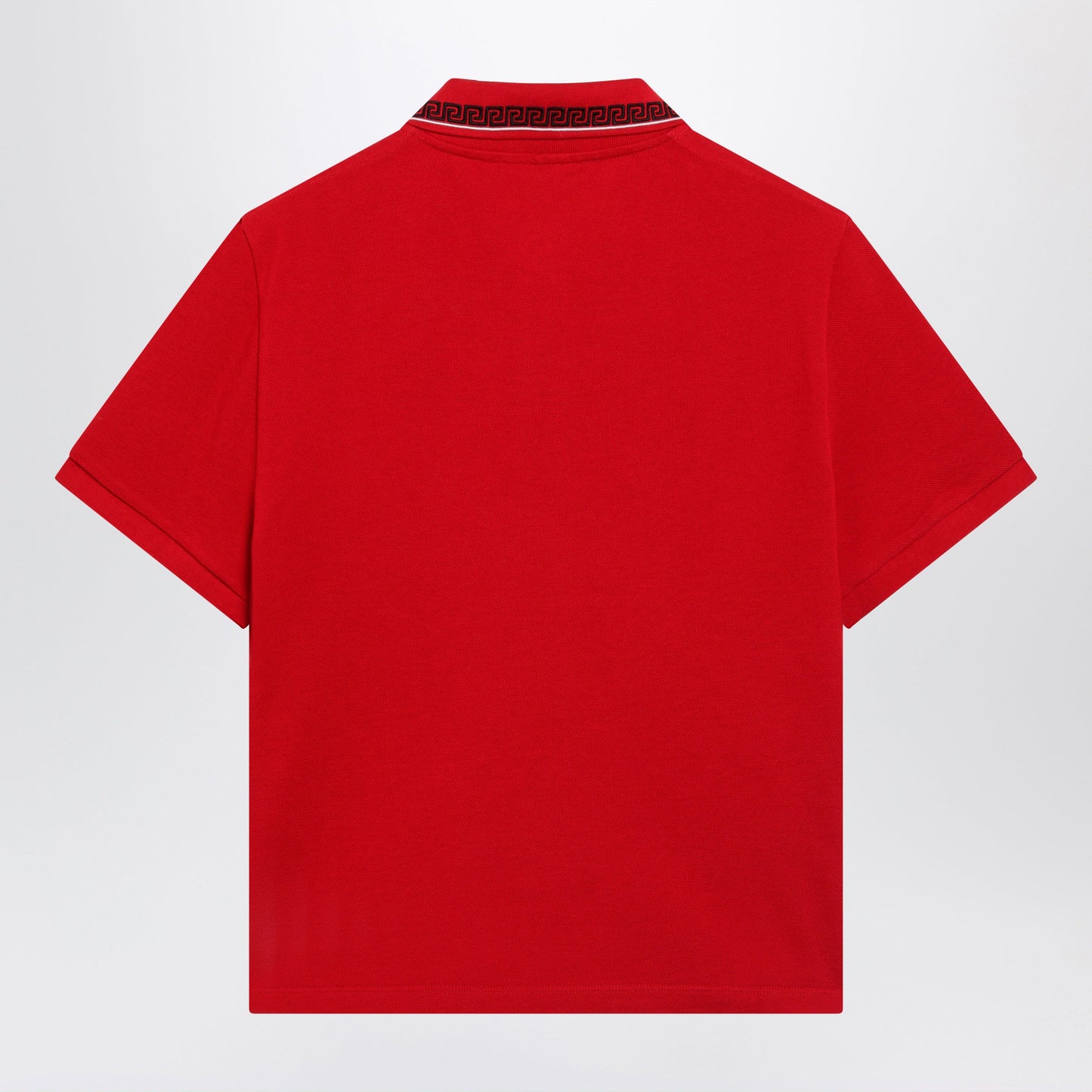 Versace Lipstick Red Cotton Pique Polo With Embroidered Logo Women VERSACE