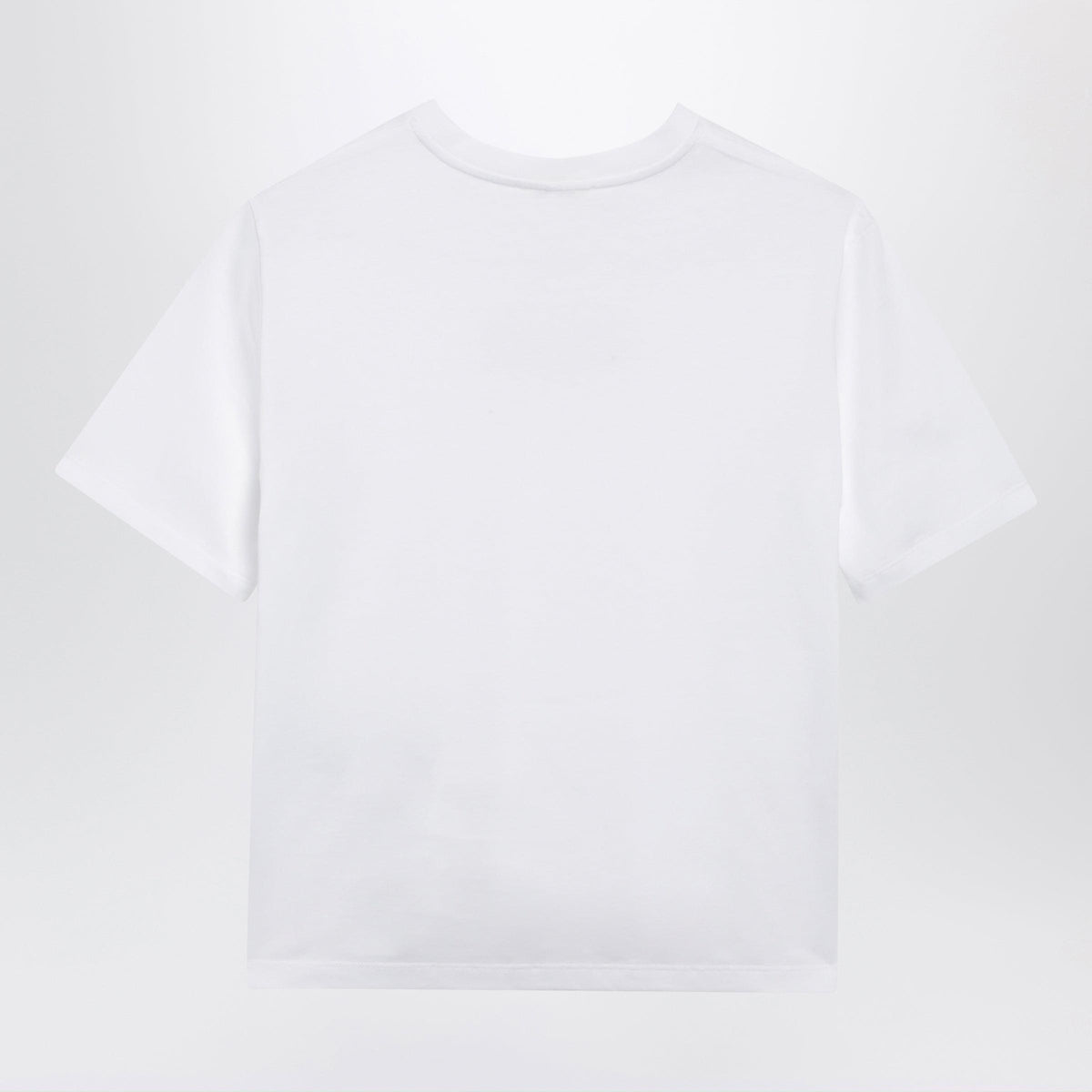Versace Slim Cotton Jersey T-Shirt With Embroidered Logo, White Women VERSACE
