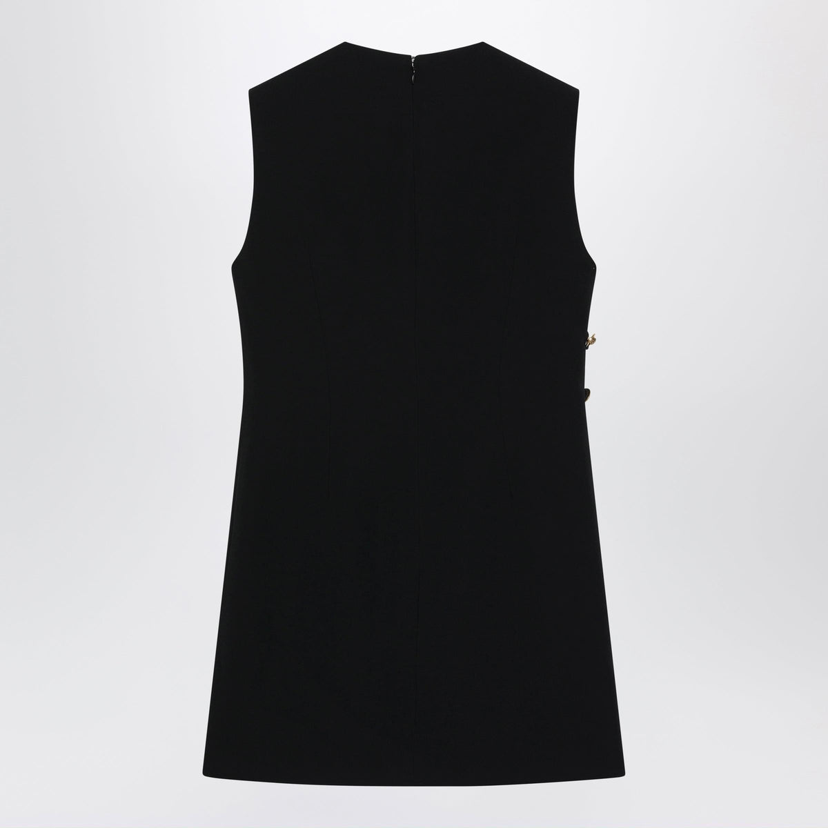 Versace Black Sleeveless Mini Dress In Stretch Viscose Women Women VERSACE