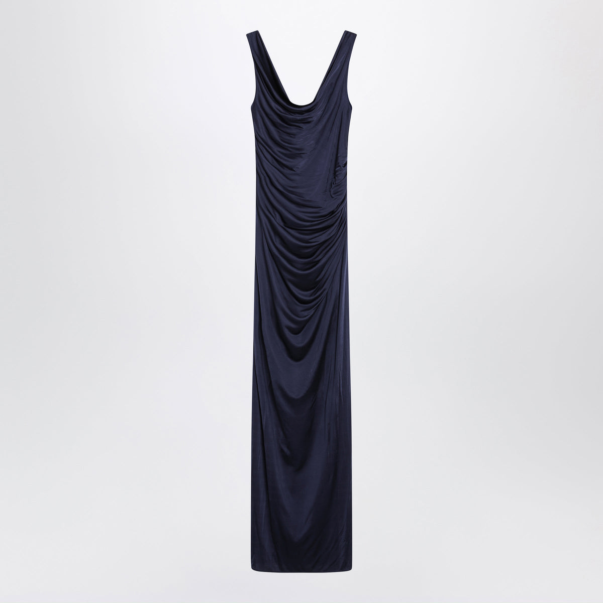 Versace Navy Blue Viscose Jersey Evening Dress Women VERSACE