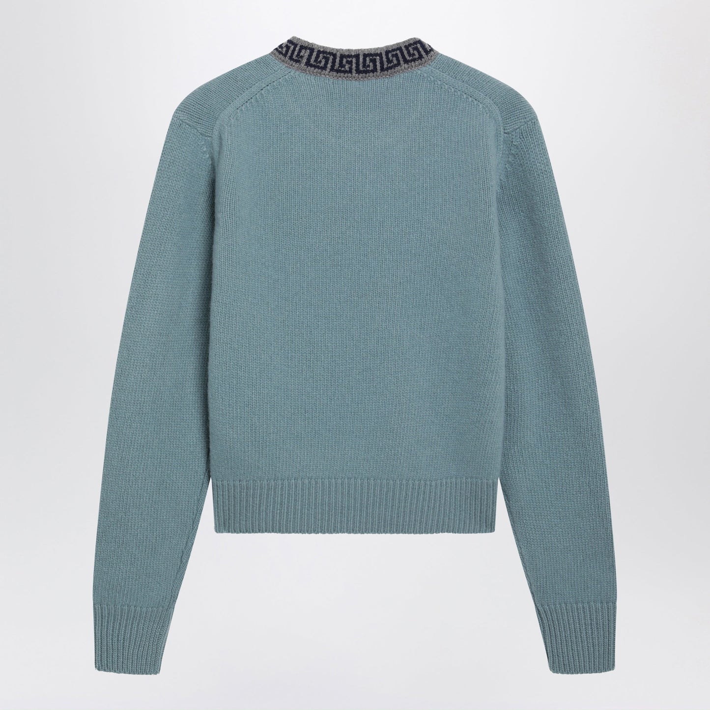 Versace Light Blue Wool And Cashmere Crewneck Sweater Women VERSACE