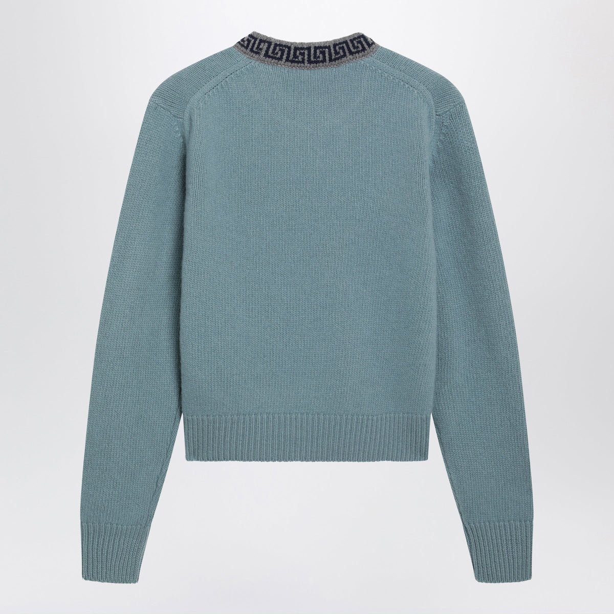 Versace Light Blue Wool And Cashmere Crewneck Sweater Women VERSACE