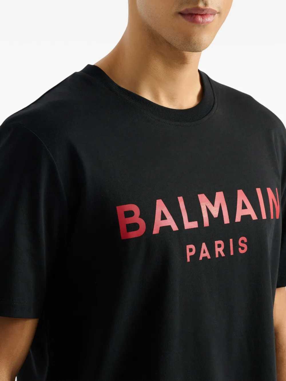 Balmain Men Balmain Paris Print T-Shirt BALMAIN