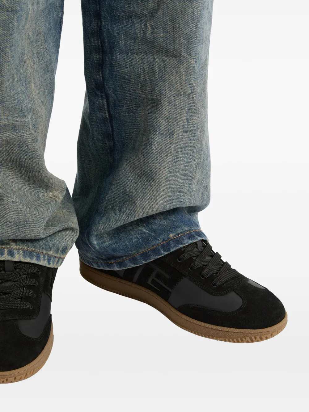 Balmain Men Swan Sneakers In Suede And Smooth Leather BALMAIN