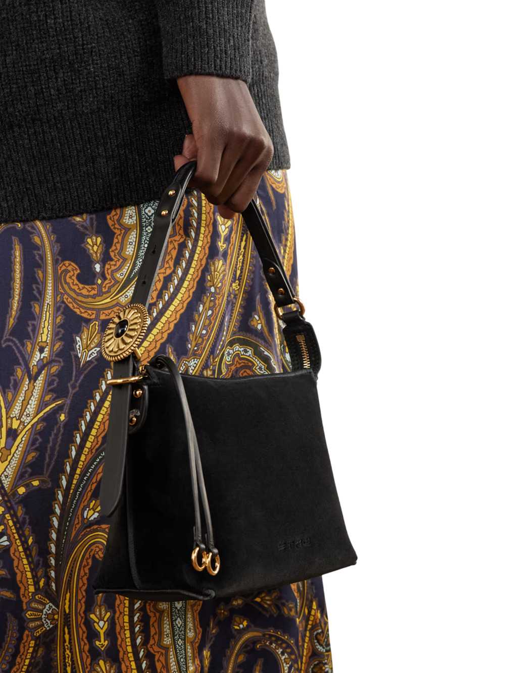 Etro Women Hobo-Style Shoulder Bag, Size S, In Velvet, 22X15x10 ETRO