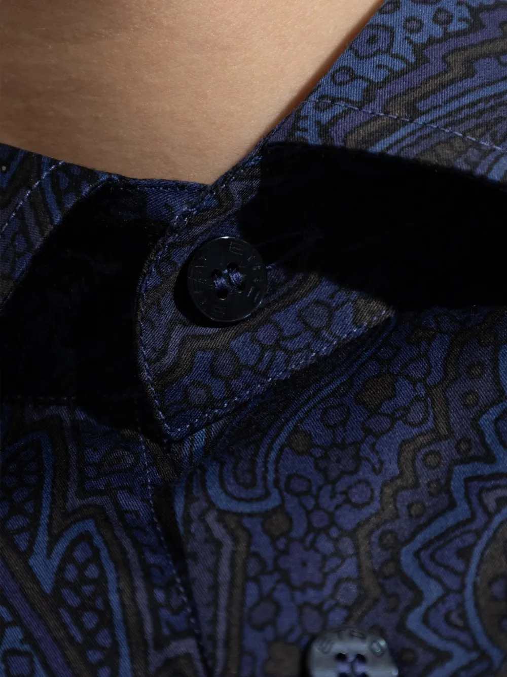 Etro Men Cotton Sateen Shirt With Arnica Motif ETRO