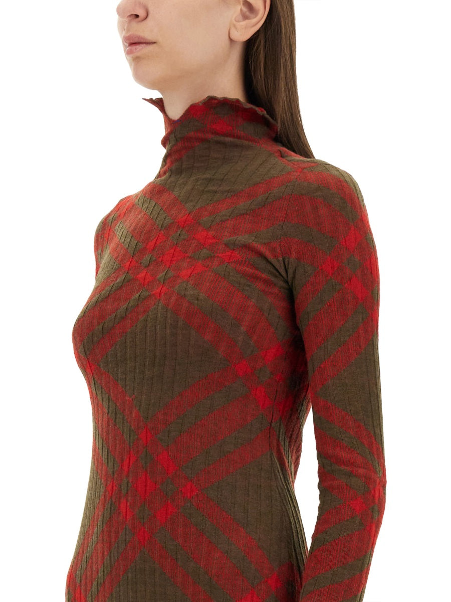 Burberry Women Check Wool Blend Dress BURBERRY