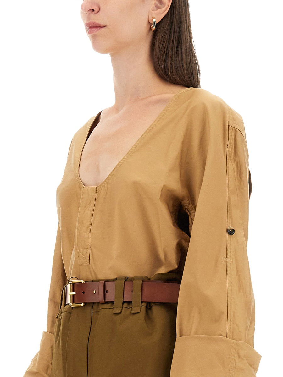 Saint Laurent Women Blusa Henley SAINT LAURENT