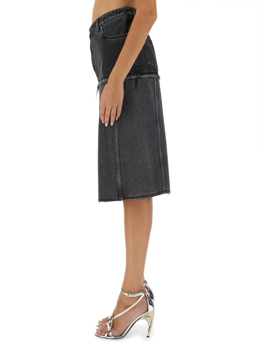 Alexander Mcqueen Women Two-Tone Denim Skirt ALEXANDER MCQUEEN