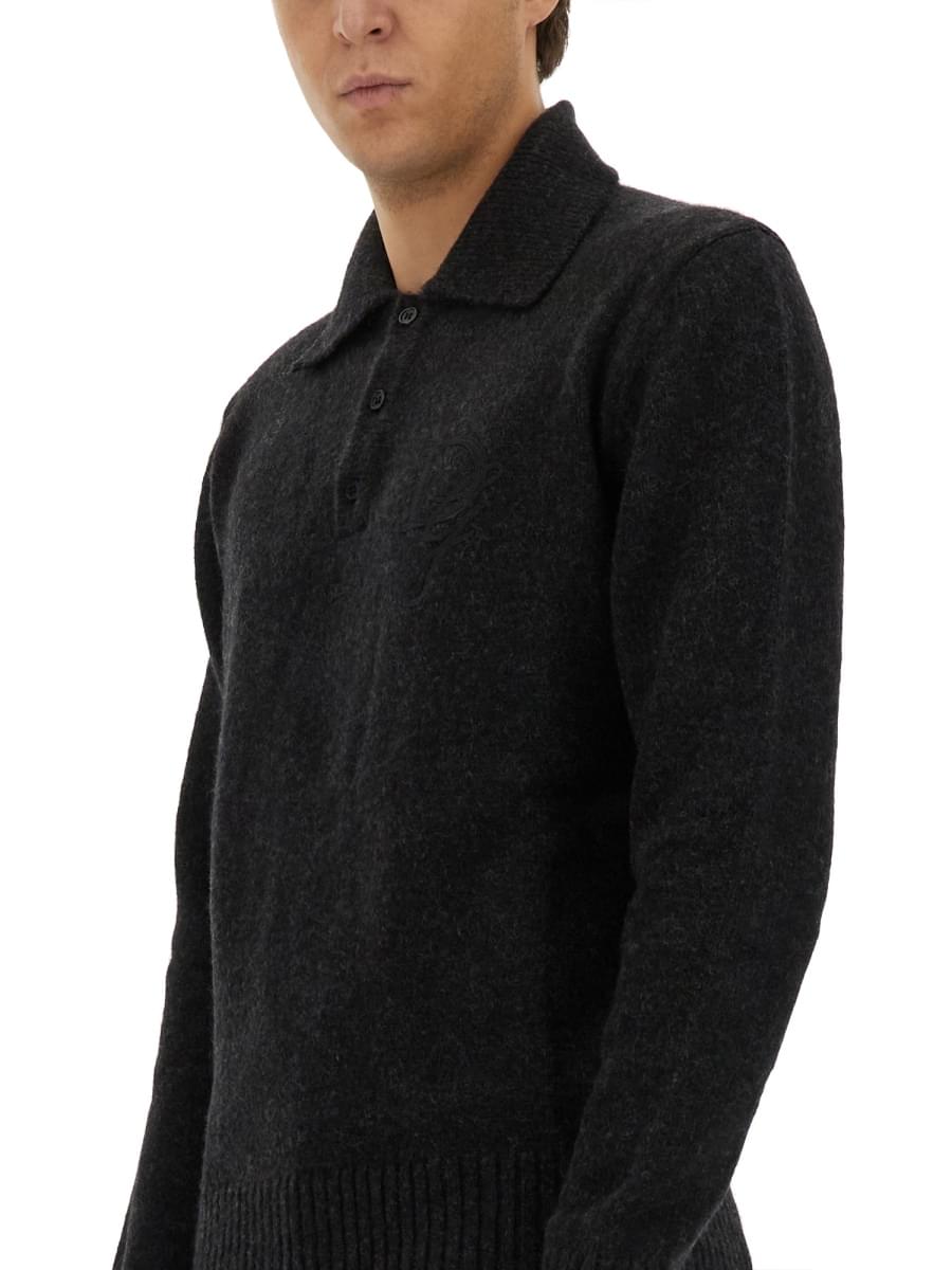 Dolce & Gabbana Men Wool Polo. DOLCE & GABBANA
