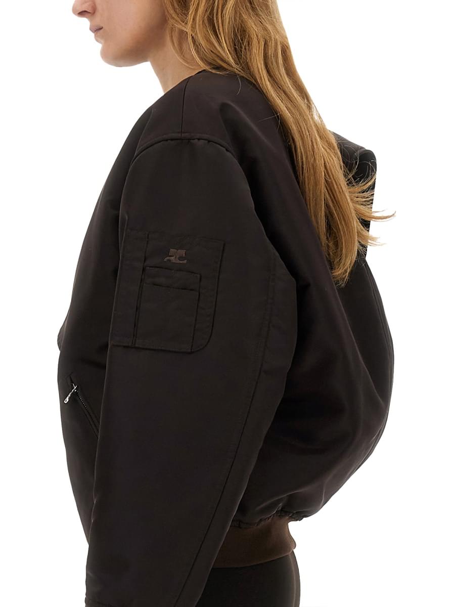 Courreges Women Bow Neck Bomber Jacket COURREGES