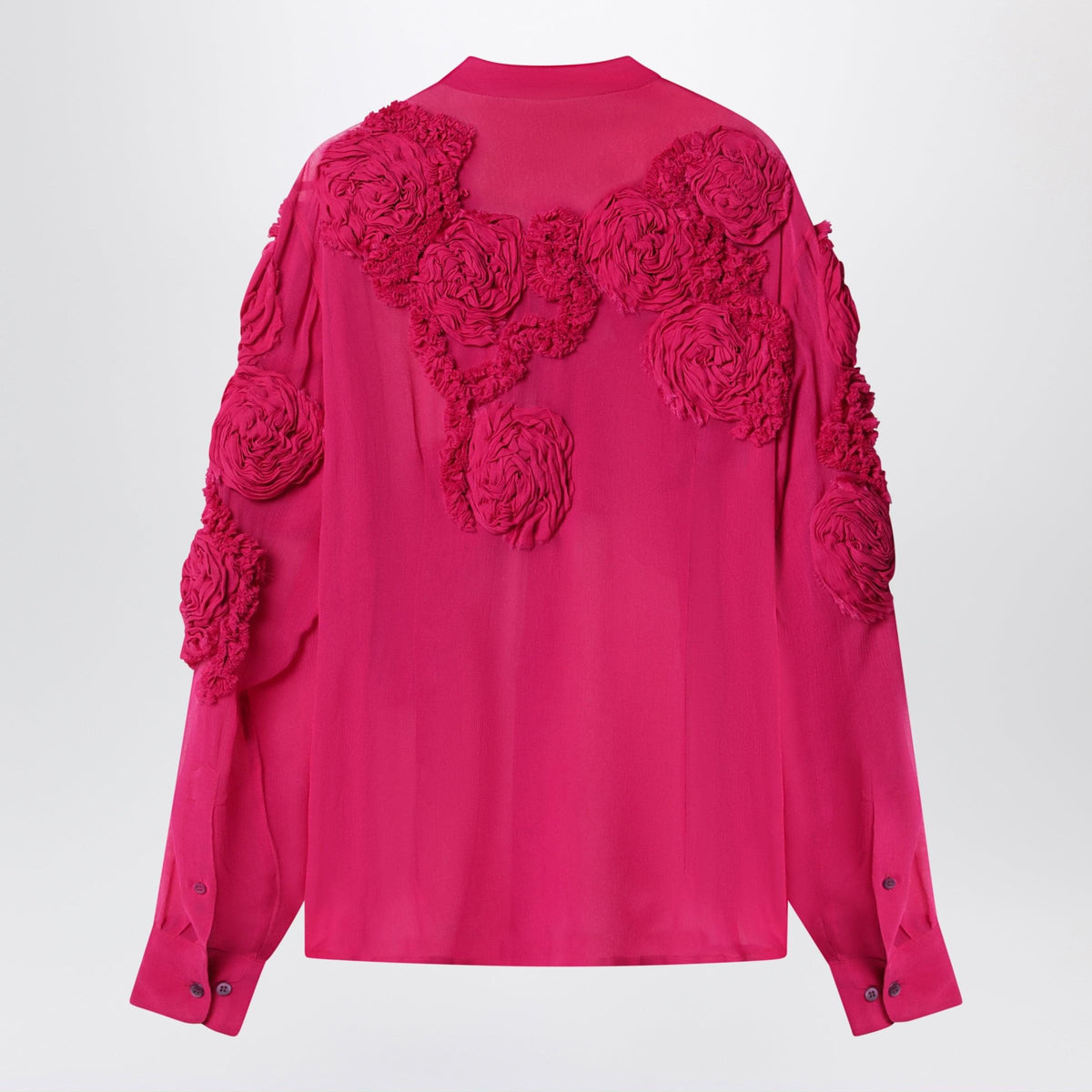 Dries Van Noten Fuchsia Shirt With Embossed Roses Women DRIES VAN NOTEN