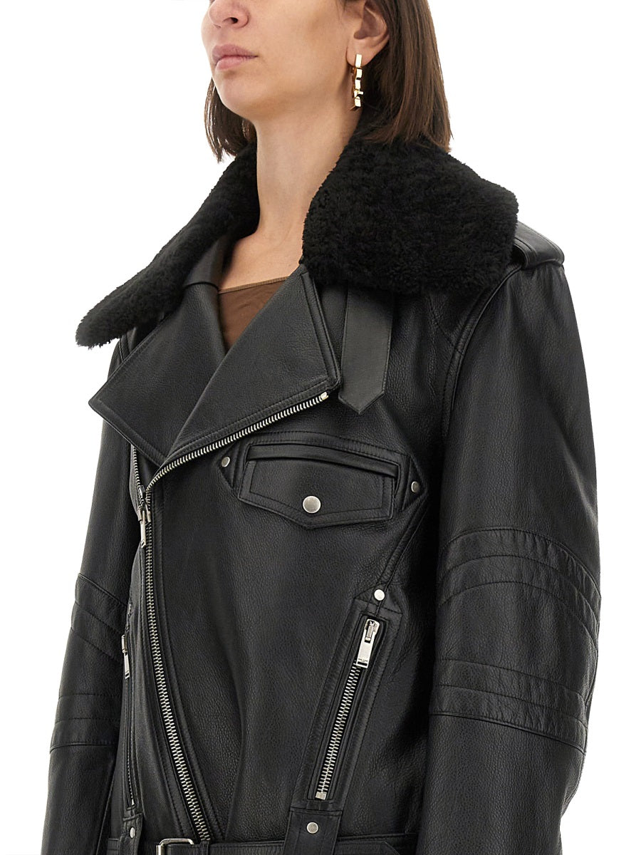 Saint Laurent Women Leather Biker Jacket SAINT LAURENT
