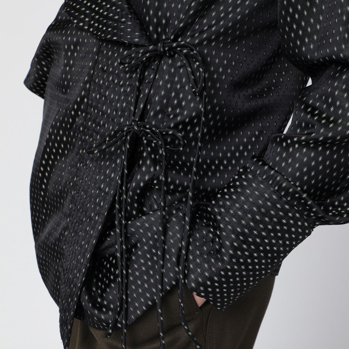 Dries Van Noten Black Wrap Shirt With Jacquard Texture Women DRIES VAN NOTEN
