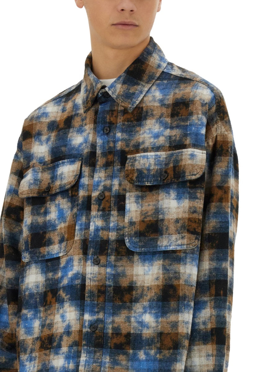 Palm Angels Men Plaid Shirt PALM ANGELS