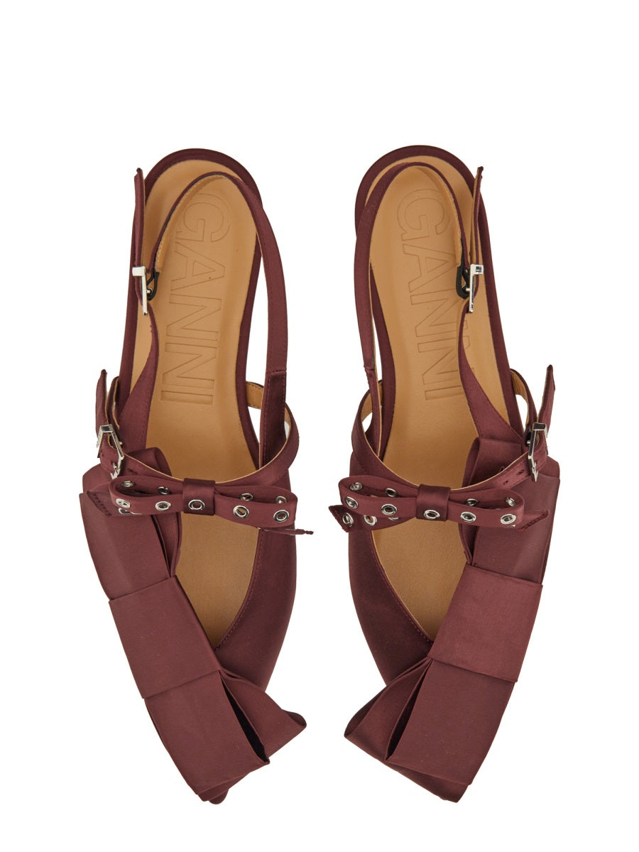 Ganni Women Satin Ballerina GANNI