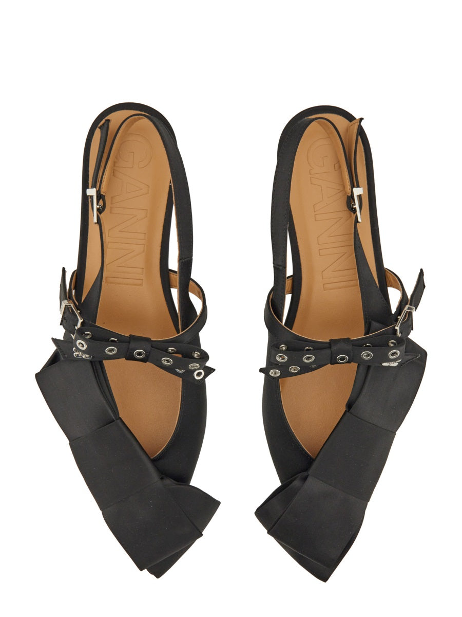 Ganni Women Satin Ballerina GANNI