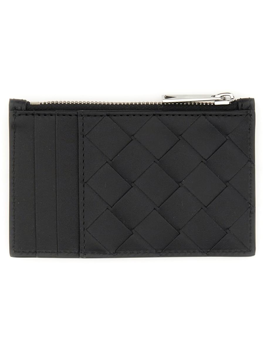 Bottega Veneta Men Woven Card Holder With Zipper BOTTEGA VENETA