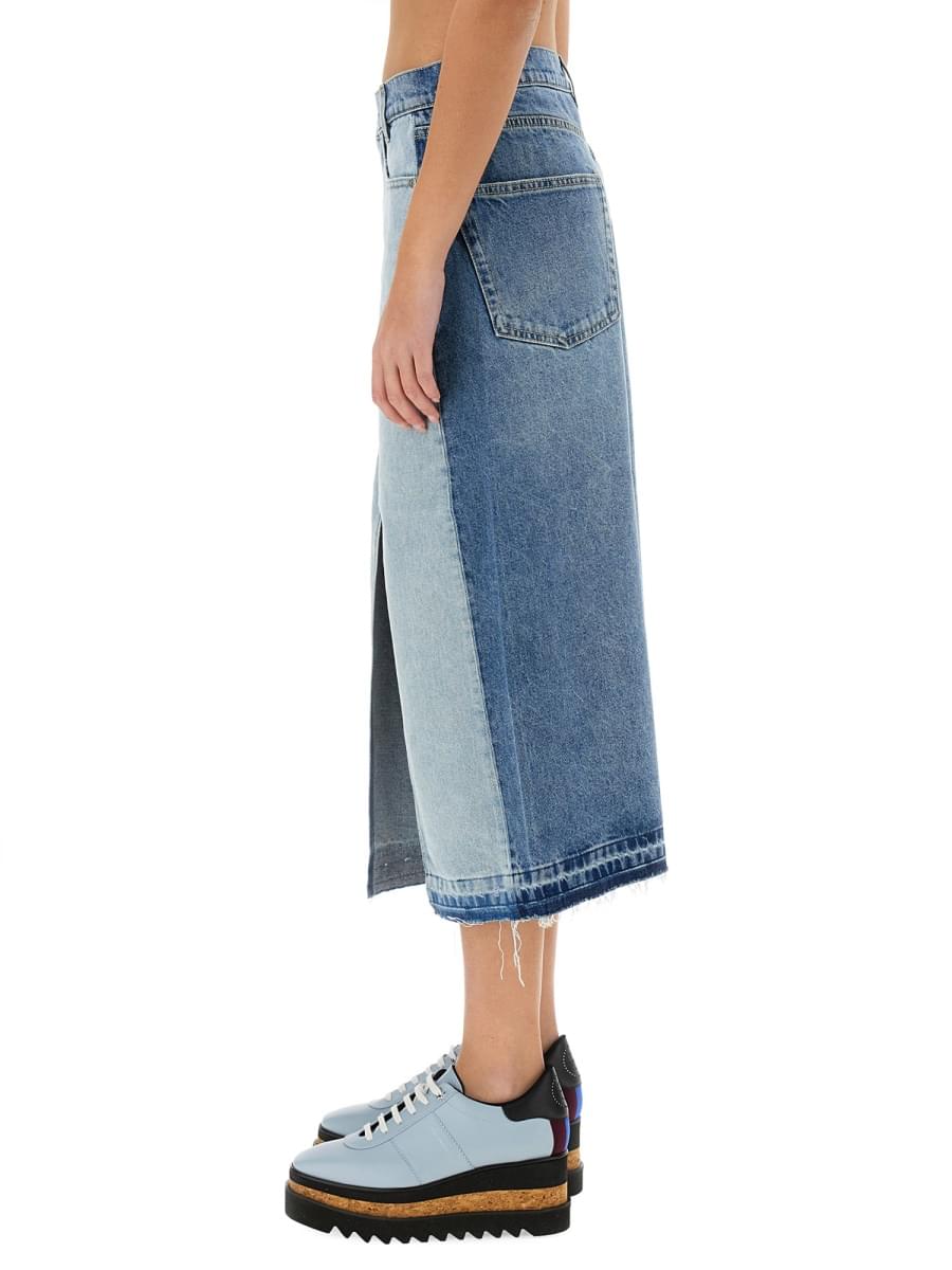 Stella Mccartney Women Denim Skirt With Contrasting Panel STELLA MCCARTNEY