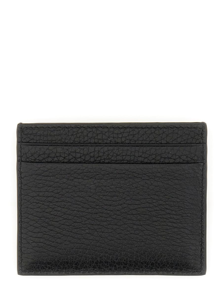Valentino Garavani Men Garnet Calfskin "Rockstud" Card Holder VALENTINO GARAVANI