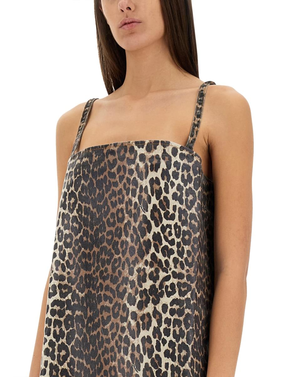 Ganni Women Dress With Animal Pattern GANNI