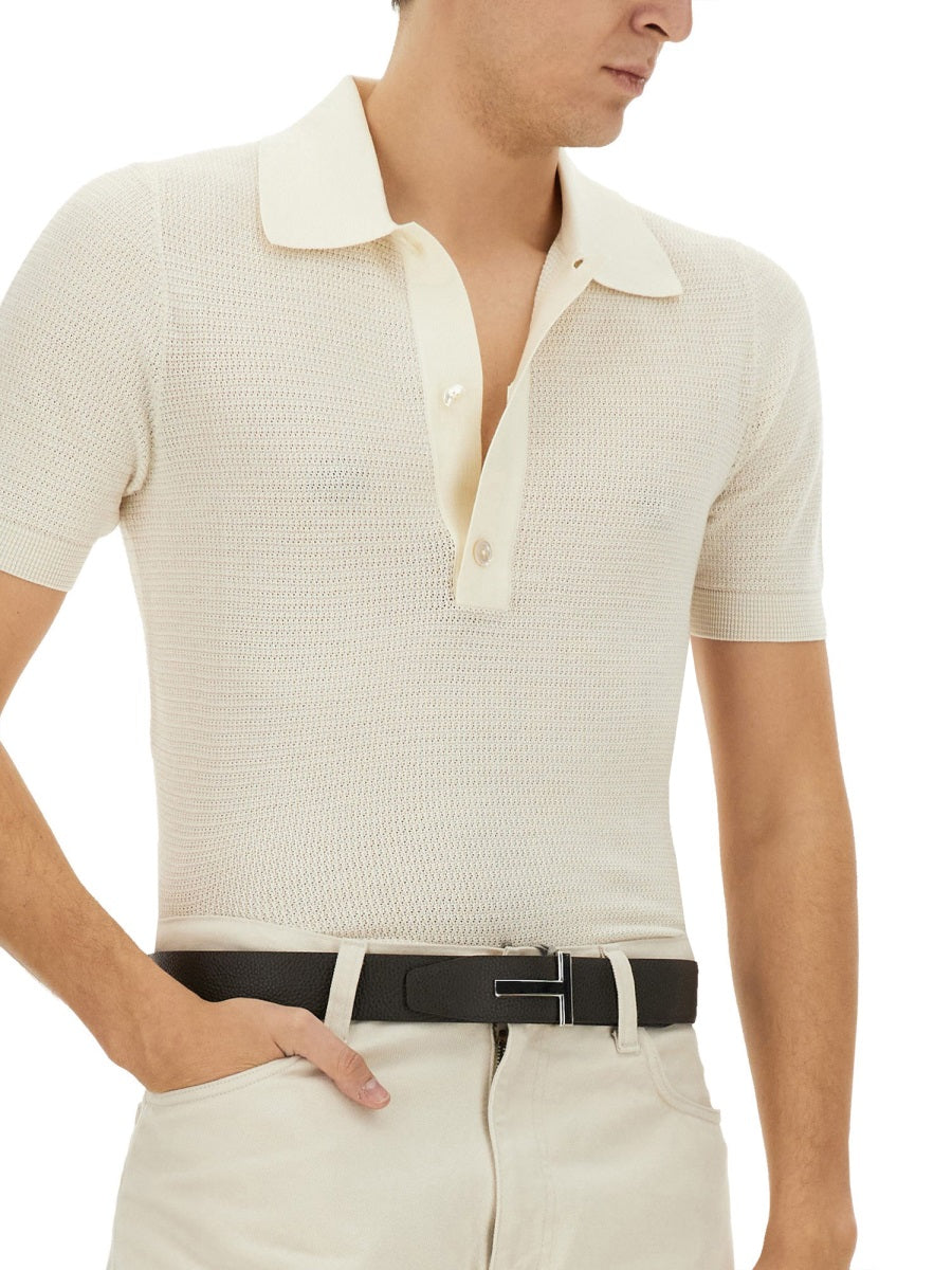 Tom Ford Men Cotton And Silk Polo Shirt TOM FORD