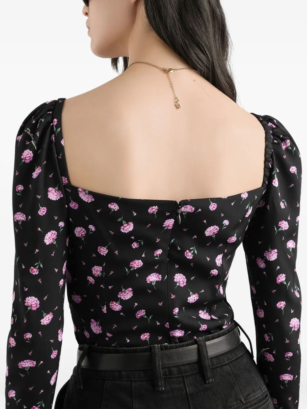 Dolce & Gabbana Women Carnations-Print Silk Top DOLCE & GABBANA