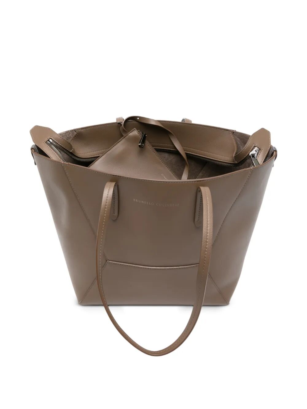 Brunello Cucinelli Women Leather Tote Bag With Pouch BRUNELLO CUCINELLI